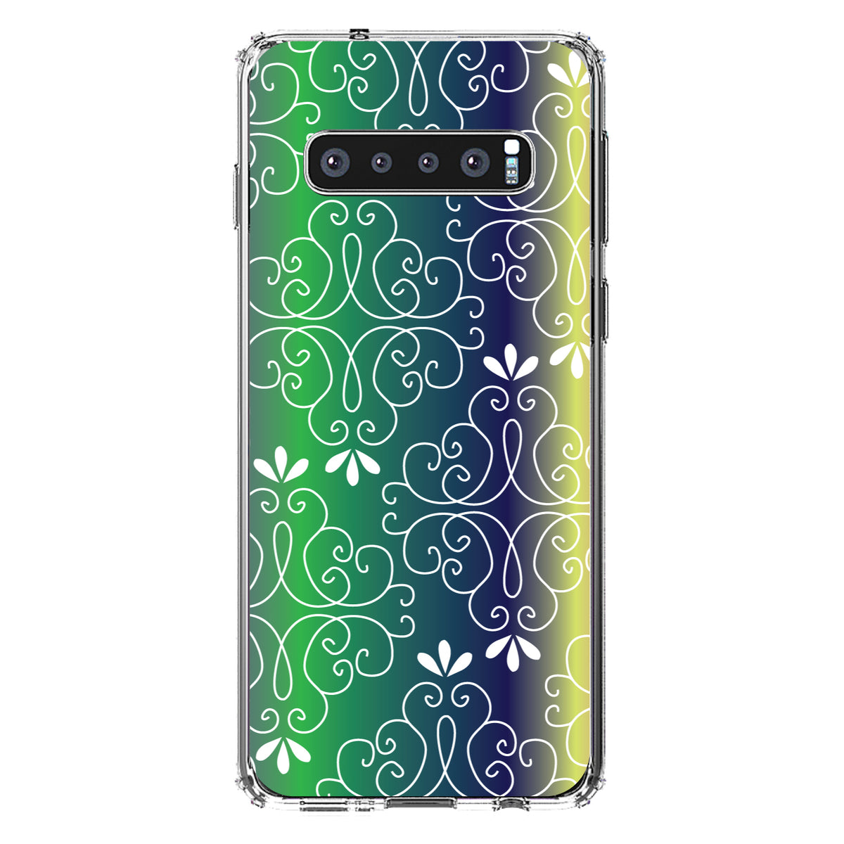 Purple Green Blue Yellow Pink Gradient Clear Shockproof iPhone Case, view 17