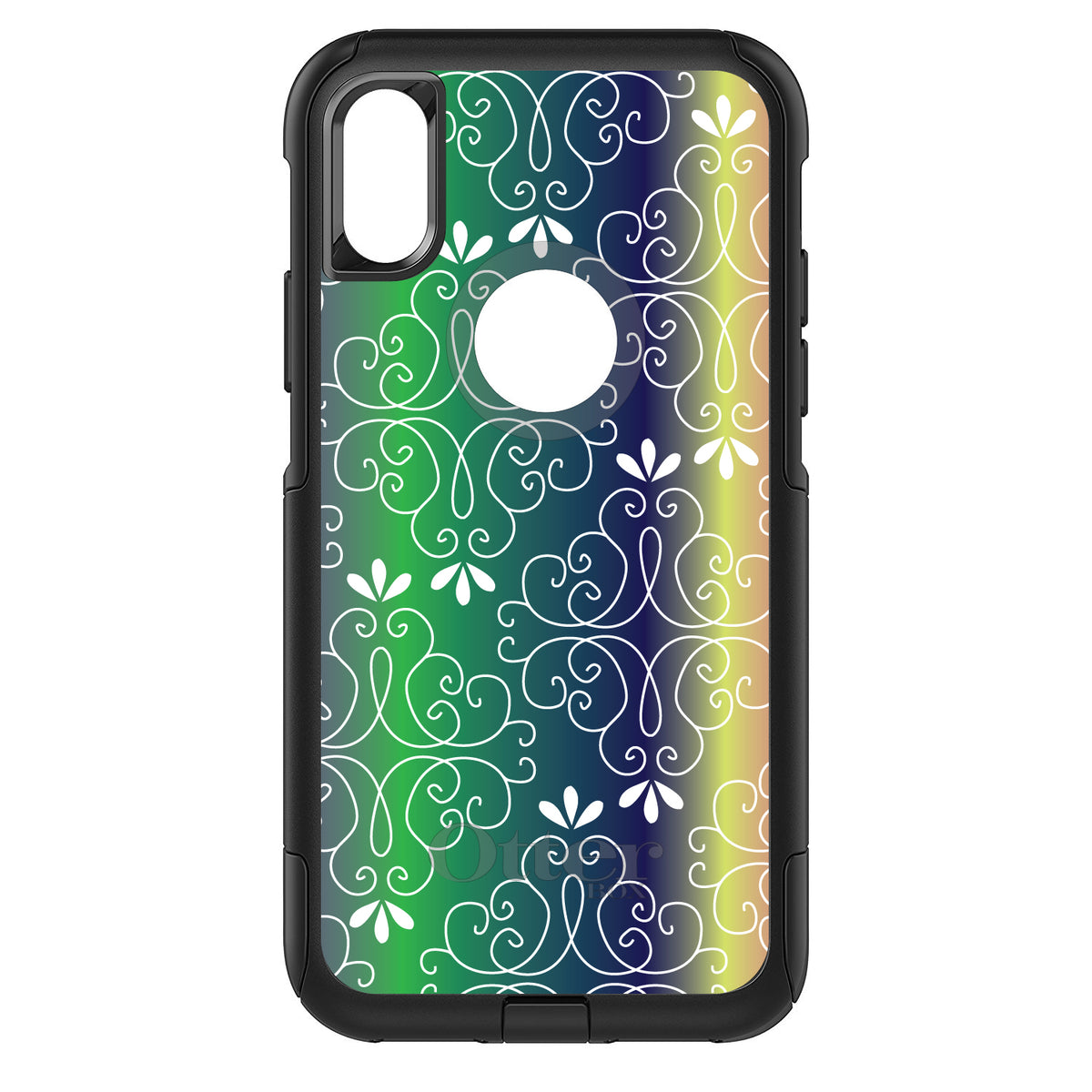 Purple Green Blue Yellow Pink Gradient OtterBox Commuter Case for iPhone & Galaxy, view 3