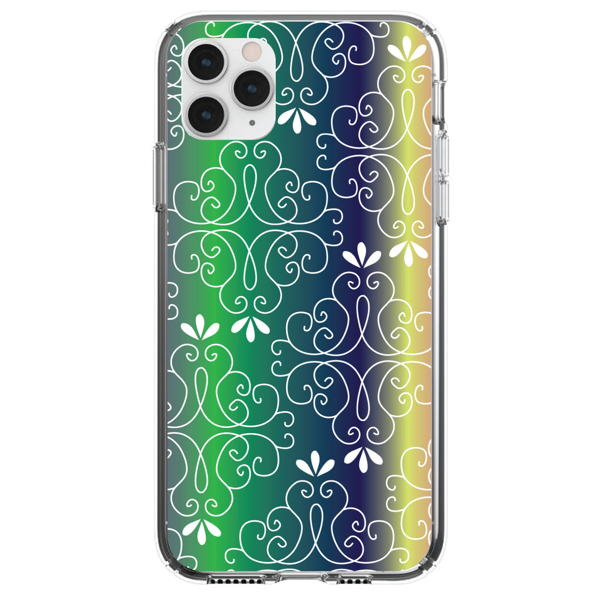 Purple Green Blue Yellow Pink Gradient Clear Shockproof iPhone Case
