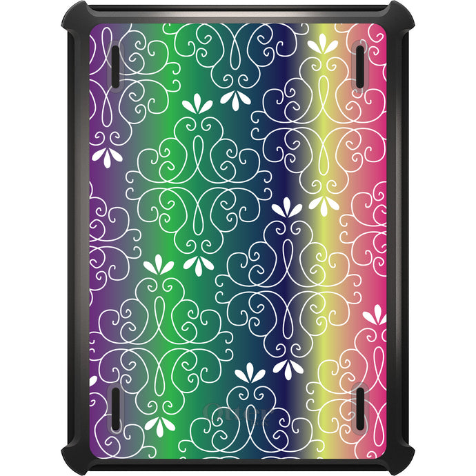 DistinctInk™ OtterBox Defender Series Case for Apple iPad / iPad Pro / iPad Air / iPad Mini - Purple Green Blue Yellow Pink Gradient