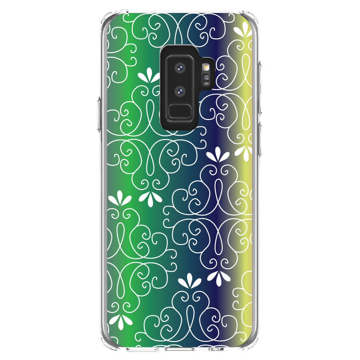 Purple Green Blue Yellow Pink Gradient Clear Shockproof iPhone Case, view 20