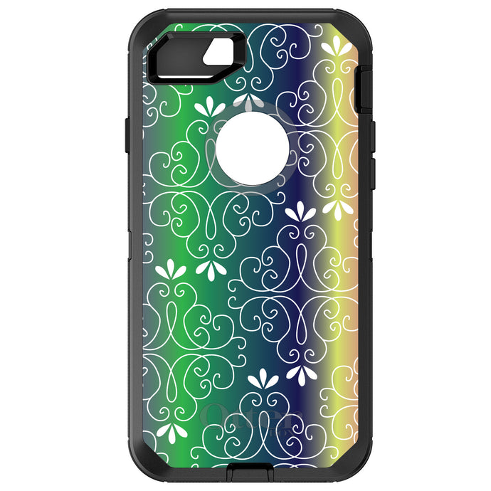 DistinctInk™ OtterBox Defender Series Case for Apple iPhone / Samsung Galaxy / Google Pixel - Purple Green Blue Yellow Pink Gradient