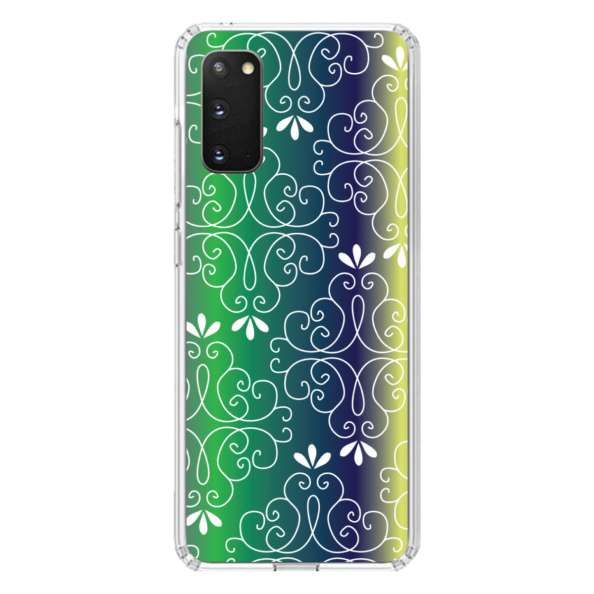 Purple Green Blue Yellow Pink Gradient Clear Shockproof iPhone Case, view 13