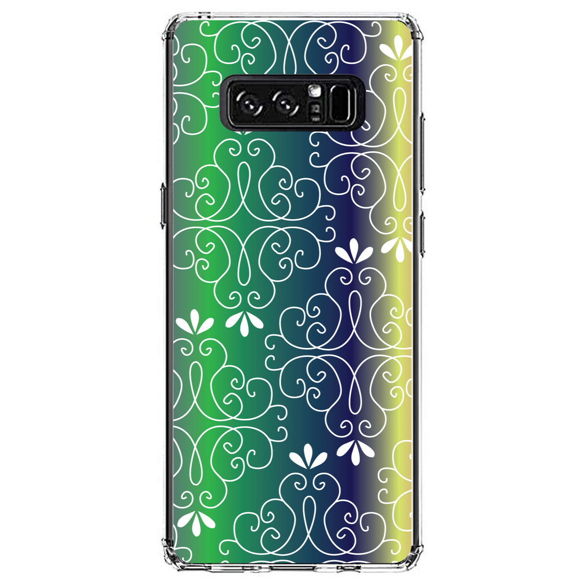 Purple Green Blue Yellow Pink Gradient Clear Shockproof iPhone Case, view 12
