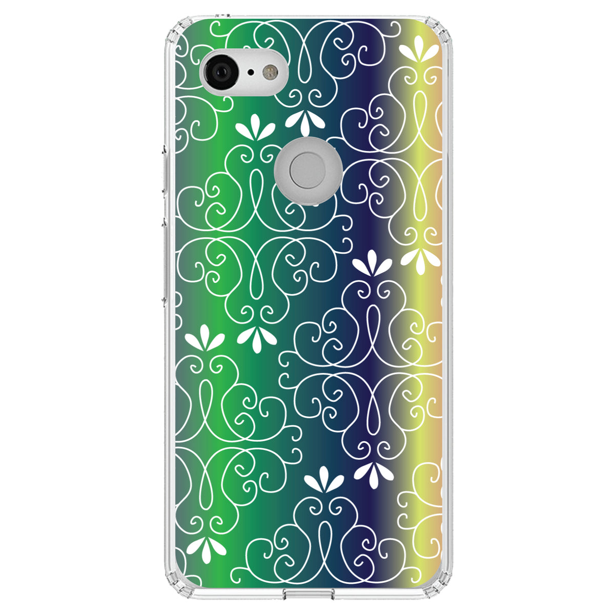 Purple Green Blue Yellow Pink Gradient Clear Shockproof iPhone Case, view 22