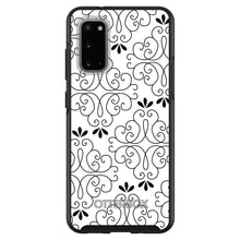 DistinctInk™ OtterBox Symmetry Series Case for Apple iPhone / Samsung Galaxy / Google Pixel - Black White Floral Pattern
