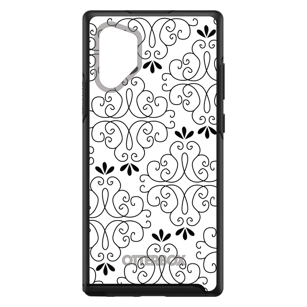 Black White Floral Pattern OtterBox Symmetry Case for iPhone & Galaxy, view 12