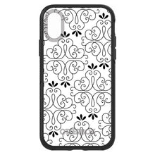DistinctInk™ OtterBox Symmetry Series Case for Apple iPhone / Samsung Galaxy / Google Pixel - Black White Floral Pattern