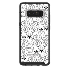 DistinctInk™ OtterBox Symmetry Series Case for Apple iPhone / Samsung Galaxy / Google Pixel - Black White Floral Pattern