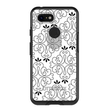 DistinctInk™ OtterBox Symmetry Series Case for Apple iPhone / Samsung Galaxy / Google Pixel - Black White Floral Pattern