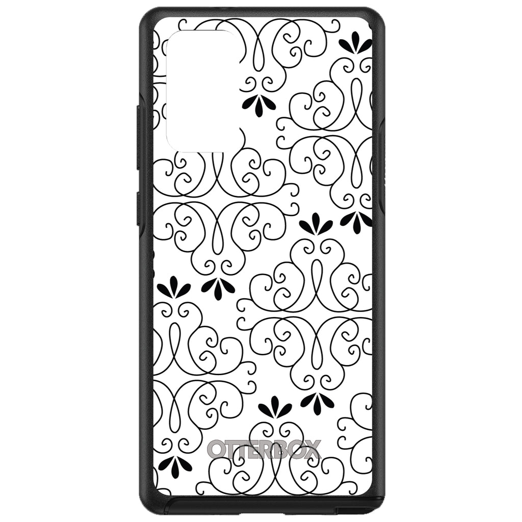Black White Floral Pattern OtterBox Symmetry Case for iPhone & Galaxy, view 10