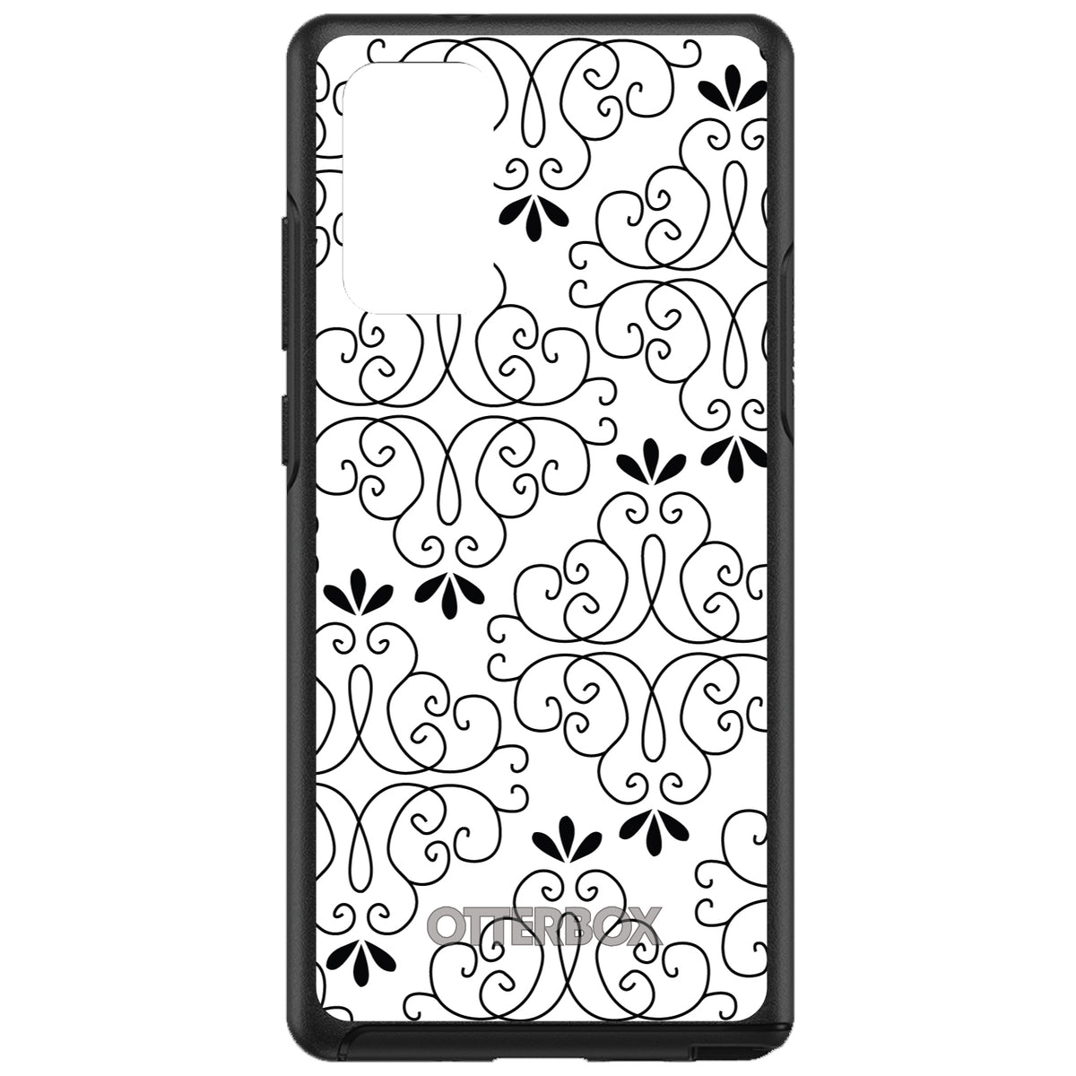 Black White Floral Pattern OtterBox Symmetry Case for iPhone & Galaxy, view 10
