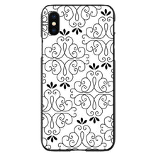 DistinctInk® Hard Plastic Snap-On Case for Apple iPhone or Samsung Galaxy - Black White Floral Pattern