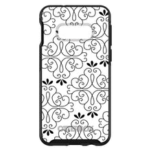 DistinctInk™ OtterBox Symmetry Series Case for Apple iPhone / Samsung Galaxy / Google Pixel - Black White Floral Pattern