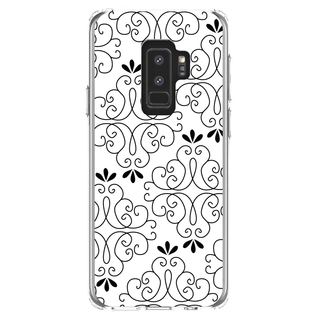 Black White Floral Pattern Clear Shockproof iPhone Case, view 20