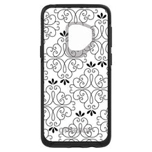 DistinctInk™ OtterBox Symmetry Series Case for Apple iPhone / Samsung Galaxy / Google Pixel - Black White Floral Pattern