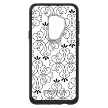 DistinctInk™ OtterBox Symmetry Series Case for Apple iPhone / Samsung Galaxy / Google Pixel - Black White Floral Pattern