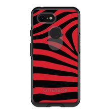 DistinctInk™ OtterBox Symmetry Series Case for Apple iPhone / Samsung Galaxy / Google Pixel - Black Red Zebra Skin Stripes