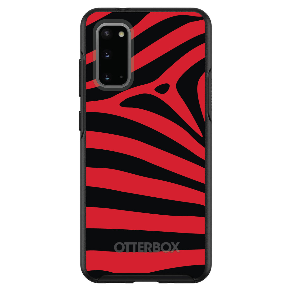 Black Red Zebra Skin Stripes OtterBox Symmetry Case for iPhone & Galaxy, view 5