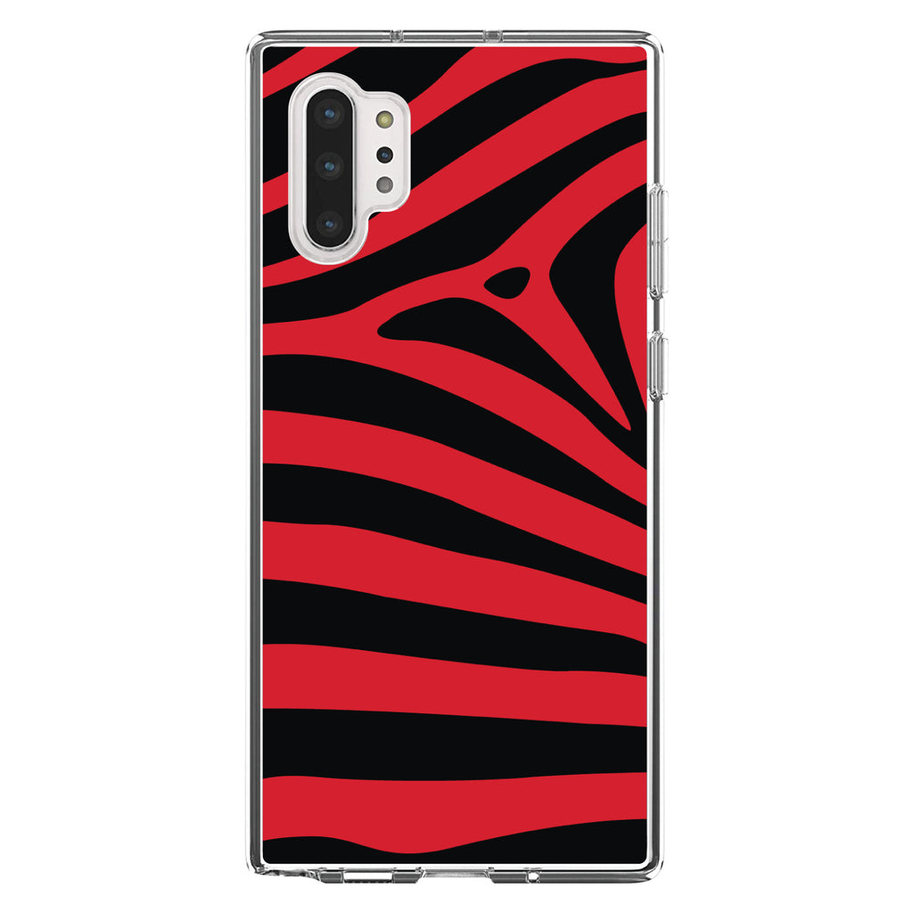 Black Red Zebra Skin Stripes Clear Shockproof iPhone Case, view 10