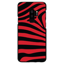 DistinctInk® Hard Plastic Snap-On Case for Apple iPhone or Samsung Galaxy - Black Red Zebra Skin Stripes