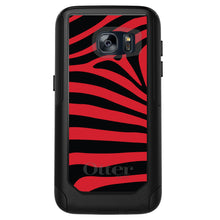DistinctInk™ OtterBox Commuter Series Case for Apple iPhone or Samsung Galaxy - Black Red Zebra Skin Stripes