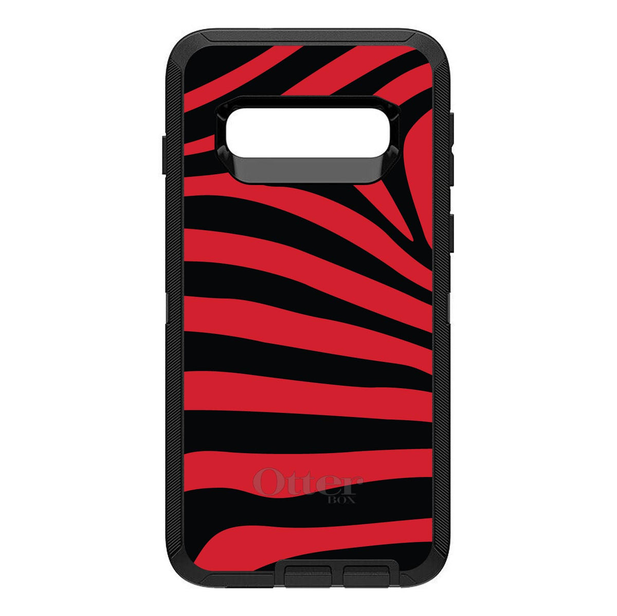 Black Red Zebra Skin Stripes OtterBox Defender Case for iPhone & Galaxy, view 6