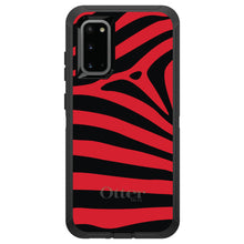 DistinctInk™ OtterBox Defender Series Case for Apple iPhone / Samsung Galaxy / Google Pixel - Black Red Zebra Skin Stripes