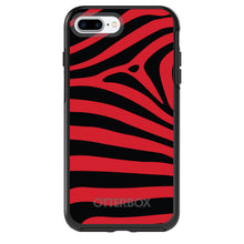 DistinctInk™ OtterBox Symmetry Series Case for Apple iPhone / Samsung Galaxy / Google Pixel - Black Red Zebra Skin Stripes
