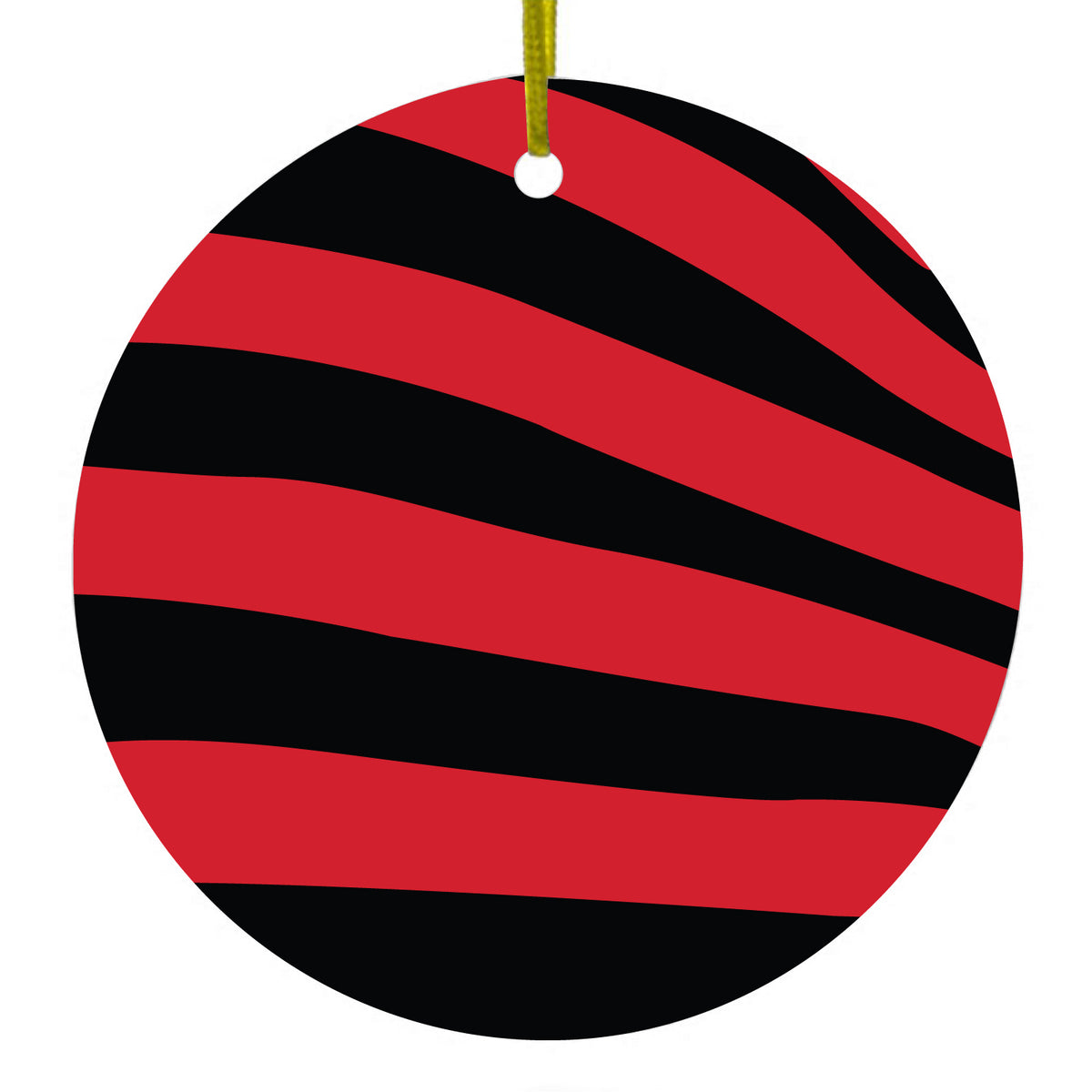 Black Red Zebra Skin Stripes Ceramic Ornament
