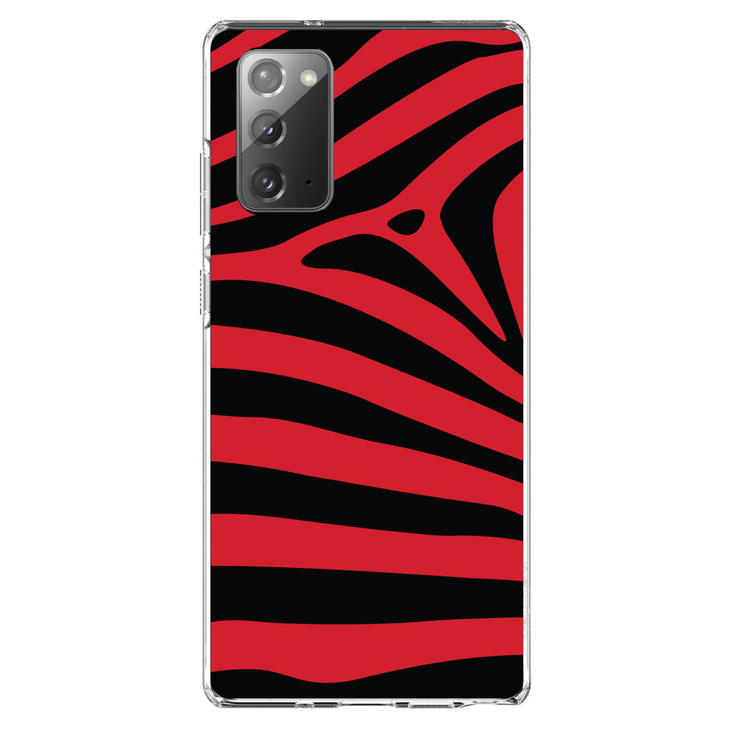 Black Red Zebra Skin Stripes Clear Shockproof iPhone Case, view 7