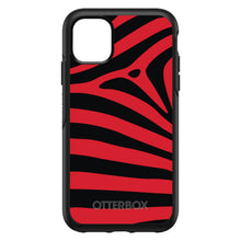 DistinctInk™ OtterBox Symmetry Series Case for Apple iPhone / Samsung Galaxy / Google Pixel - Black Red Zebra Skin Stripes
