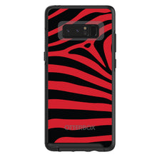 DistinctInk™ OtterBox Symmetry Series Case for Apple iPhone / Samsung Galaxy / Google Pixel - Black Red Zebra Skin Stripes