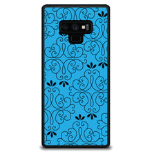 DistinctInk® Hard Plastic Snap-On Case for Apple iPhone or Samsung Galaxy - Blue Black Floral Pattern