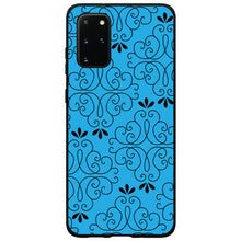 DistinctInk® Hard Plastic Snap-On Case for Apple iPhone or Samsung Galaxy - Blue Black Floral Pattern