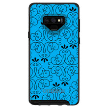 DistinctInk™ OtterBox Symmetry Series Case for Apple iPhone / Samsung Galaxy / Google Pixel - Blue Black Floral Pattern