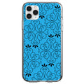 Blue Black Floral Pattern Clear Shockproof iPhone Case