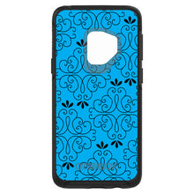 DistinctInk™ OtterBox Symmetry Series Case for Apple iPhone / Samsung Galaxy / Google Pixel - Blue Black Floral Pattern