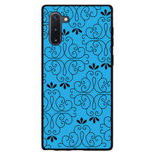 DistinctInk® Hard Plastic Snap-On Case for Apple iPhone or Samsung Galaxy - Blue Black Floral Pattern