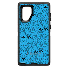 DistinctInk™ OtterBox Defender Series Case for Apple iPhone / Samsung Galaxy / Google Pixel - Blue Black Floral Pattern