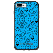 DistinctInk™ OtterBox Symmetry Series Case for Apple iPhone / Samsung Galaxy / Google Pixel - Blue Black Floral Pattern