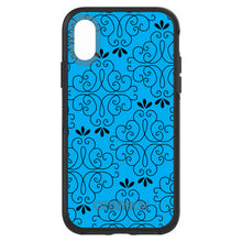 DistinctInk™ OtterBox Symmetry Series Case for Apple iPhone / Samsung Galaxy / Google Pixel - Blue Black Floral Pattern