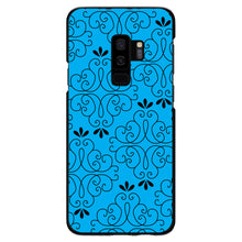 DistinctInk® Hard Plastic Snap-On Case for Apple iPhone or Samsung Galaxy - Blue Black Floral Pattern