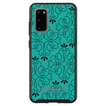 DistinctInk™ OtterBox Symmetry Series Case for Apple iPhone / Samsung Galaxy / Google Pixel - Coral Blue Black Floral Pattern