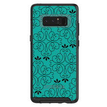 DistinctInk™ OtterBox Symmetry Series Case for Apple iPhone / Samsung Galaxy / Google Pixel - Coral Blue Black Floral Pattern