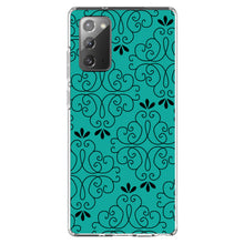 DistinctInk® Clear Shockproof Hybrid Case for Apple iPhone / Samsung Galaxy / Google Pixel - Coral Blue Black Floral Pattern
