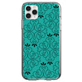 Coral Blue Black Floral Pattern Clear Shockproof iPhone Case