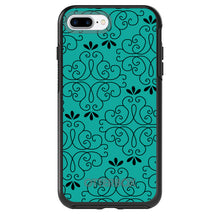 DistinctInk™ OtterBox Symmetry Series Case for Apple iPhone / Samsung Galaxy / Google Pixel - Coral Blue Black Floral Pattern