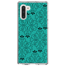 DistinctInk® Clear Shockproof Hybrid Case for Apple iPhone / Samsung Galaxy / Google Pixel - Coral Blue Black Floral Pattern