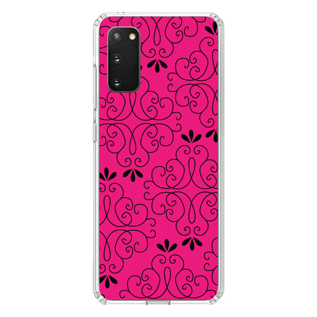 Neon Pink Black Floral Pattern Clear Shockproof iPhone Case, view 13